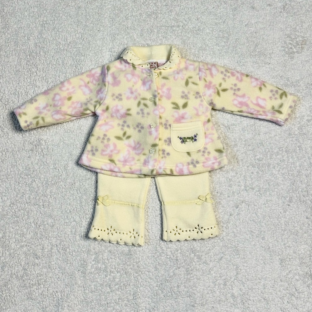 Charming Floral Baby Outfit - Cream and Pink